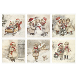 Reispapier-Set - Kinder, Weihnachten, Winter, Retro - RSM199 - Itd Collection