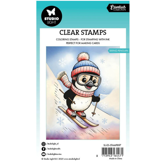 Transparenter Stempel - StudioLight - Skiing penguin