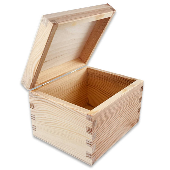 Holzschatulle Schmuck – Kiefernholzbox zum Dekorieren & Decoupage 14,5×12×10 cm