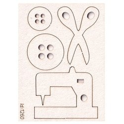SCRAPINIEC Dekorpappe Die Cut Chipboard Dekoration Ornament, Nähmaschine 1260
