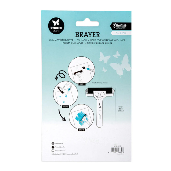 Gummiwalze für Monotypien - Brayer für Gel-Druck und Mischtechnik - SL Brayer Tools no.01 - Studio Light