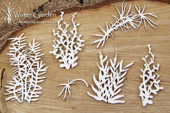 Dekorpappe Die Cut Chipboard - Wasserpflanzen Satz 02 - Scrapiniec