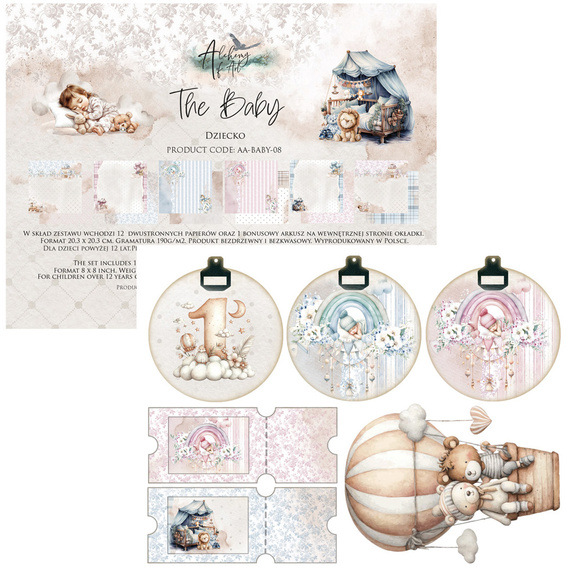 ALCHEMY OF ART Set 20x20cm Scrapbooking Papier,  In shades of blue