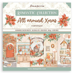 STAMPERIA Set 10 Blatt 30,5x30,5cm doppelseitig Scrapbooking Papier 190g, Sweet Winter Hintergrund