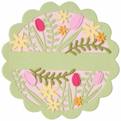 SIZZIX Stanzform Präge Stanzschablone Cutting Die, Tulips & Blooms Circle