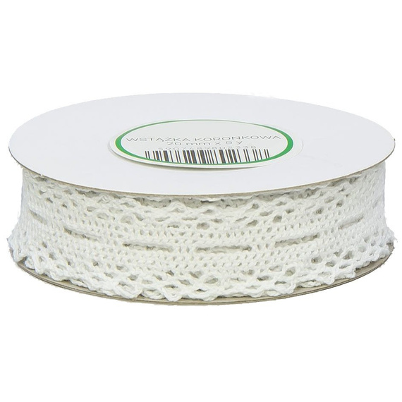 Baumwollspitze Spitze Spitzenborte Spitzenband Klöppelspitze 2cm/4.55m, weiß