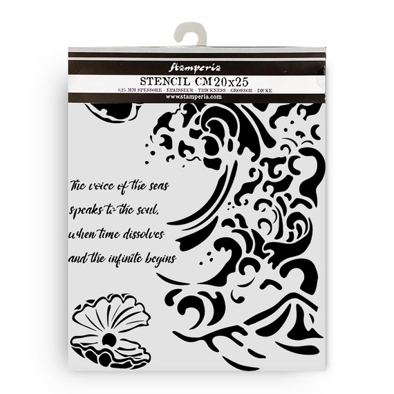 STAMPERIA Mixed Media Schablone STENCIL - Silent Sea Welle Muscheln