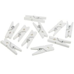 Holzklammern 2,5 cm - weiß - 10St