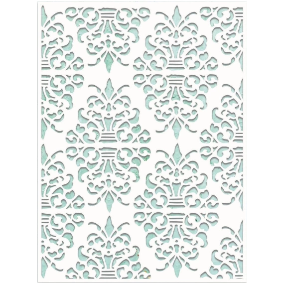 MINATY Mixed Media Schablone STENCIL für Decoupage Scrapbooking Damast