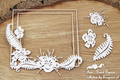 Dekorpappe Die Cut Chipboard - Farn - quadratischer Rahmen - Farn Blume quadratischer Rahmen - Scrapiniec
