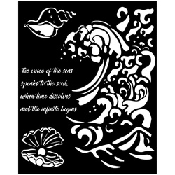 STAMPERIA Mixed Media Schablone STENCIL - Silent Sea Welle Muscheln