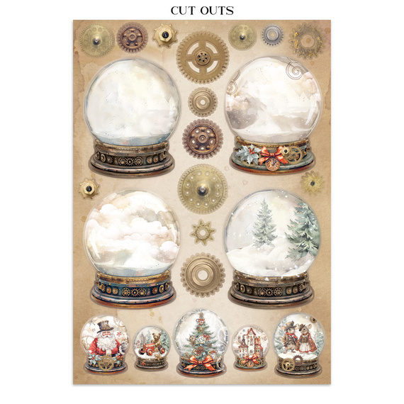 Set aus Junk Journal-Papieren, Aufklebern und Elementen - Gear Up For Christmas - Stamperia 