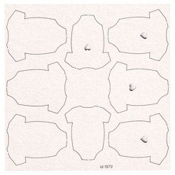 Dekorpappe Die Cut Chipboard - Herzförmiger Körper Satz von 8 Stück Scrapiniec