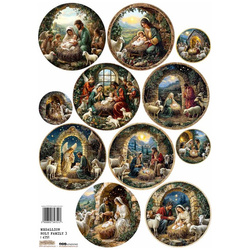 Reispapier A4 - ScrapLove - Medallion Holy Family 3 - Medaillons Heilige Familie