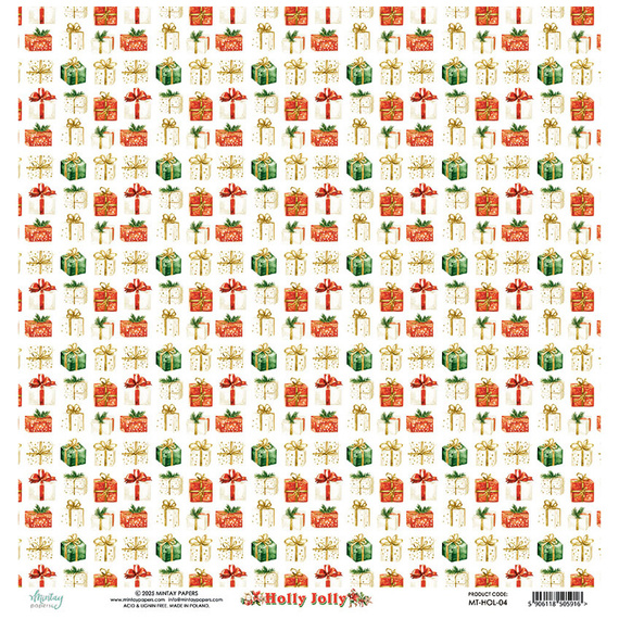 Scrapbooking Papier 30x30 - Mintay - Holly Jolly 04