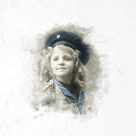 Reispapier-Set - ITD RSM020 6 Stück Retro-Porträts von Jungen