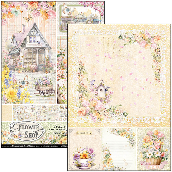 CIAO BELLA Satz 8Stk 21x30cm doppelseitigen Scrapbooking Papier - Flower Shop