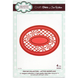 Stanzform Präge Stanzschablone Cutting Die - Creative Expressions - Lattice Snowflake CED3021 Rahmen mit Schneeflocken