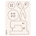 SCRAPINIEC Dekorpappe Die Cut Chipboard Dekoration Ornament, Nähmaschine 1260