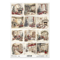 Reispapier für Decoupage A4 - Schaufenster, Weihnachten - R2685 - Itd Collection 