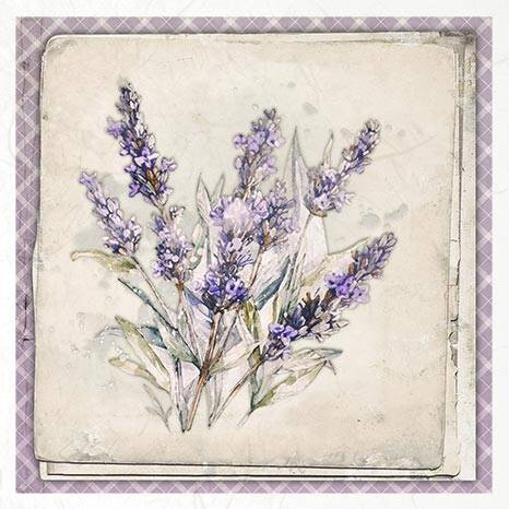 ITD Reispapier Decoupage SET Bastelpapier, Lavendel RSM082