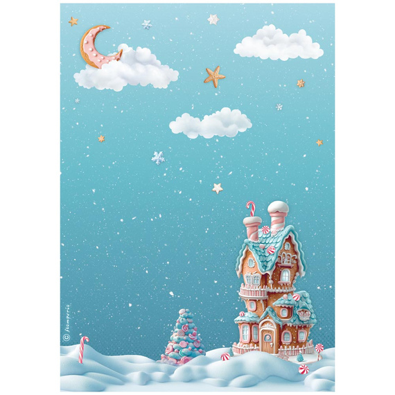 Reispapier für Decoupage A4 - Candy Christmas - Marzipanhaus - Stamperia