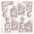 SCRAPINIEC Dekorpappe Die Cut Chipboard Dekoration Ornament, Pforte Gate 5274