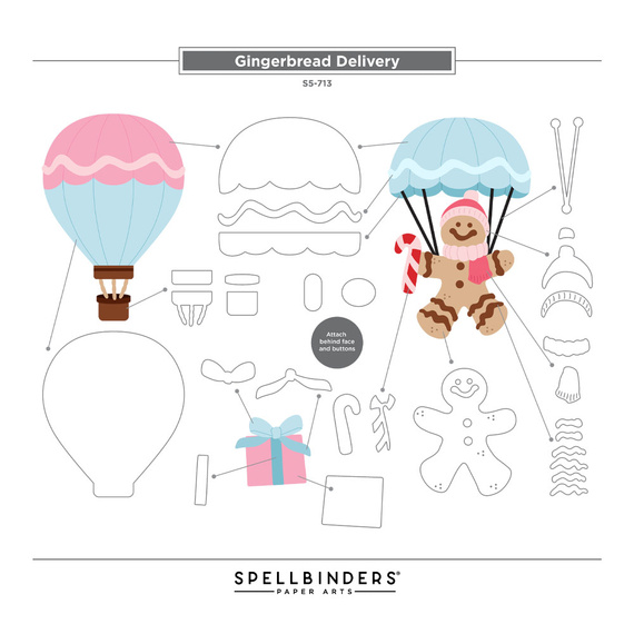 Stanzschablone – Cutting Die für Papier - Candy Christmas - Luftballons - Stamperia 