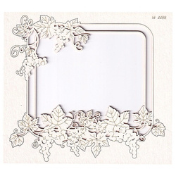 SCRAPINIEC Dekorpappe Die Cut Chipboard Dekoration Ornament, Weinrebe Rahmen 02