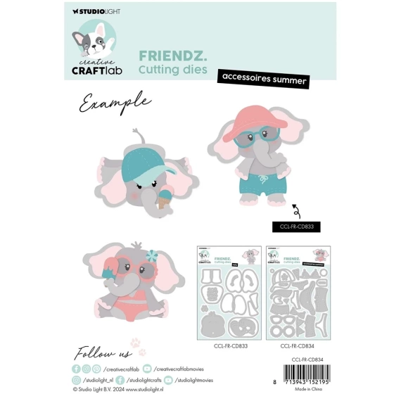 STUDIO LIGHT - Stanzform Präge Stanzschablone Cutting Die -  Accessoires summer friends 