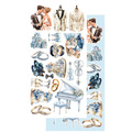 ALCHEMY OF ART Set 15x30cm Scrapbooking Papier, In shades of blue