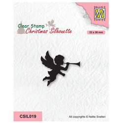 NELLIE'S Transparent Acryl Stempel Motivstempel Clear Stamp, Engel mit Trompete CSIL019