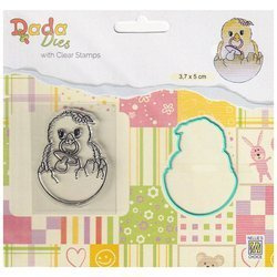 NELLIES Stempel mit Stanze Stempelbögen und Stanzformen - Küken mit einem Nuckel