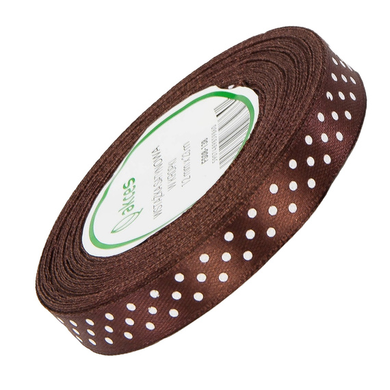  Satin-Punkt-Band 12 mm - braun 138 - 23 m - Dekoband