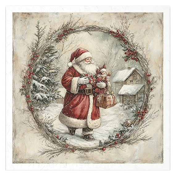 Reispapier-Set - Weihnachtsmann, Kinder, Weihnachten - RSM187 - Itd Collection