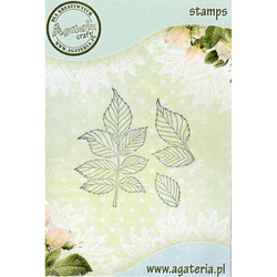 AGATERIA - Transparent Stempel Motivstempel, Leaves, Blatt-Set 3