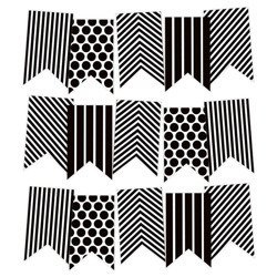 P13 Papier Hängen Benner Etiketten Tags Anhänger Hängeetiketten, Black and White