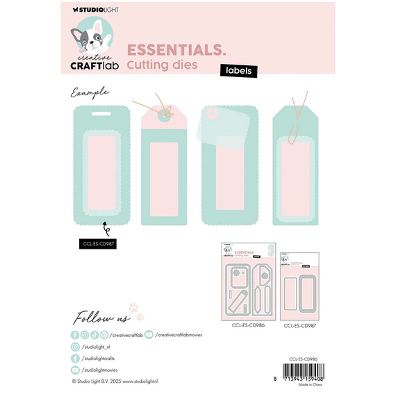 STUDIOLIGHT - Stanzform Präge Stanzschablone Cutting Die - Labels