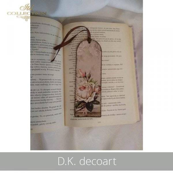 ITD Reispapier Decoupage Bastelpapier, Schreiben, Blumen R0707