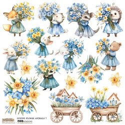 AUFKLEBER ScrapLove Dekor Stickers -  Spring Flower Animals 1