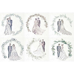 ITD Reispapier Decoupage SET Bastelpapier, Bräute und Bräutigame RSM064