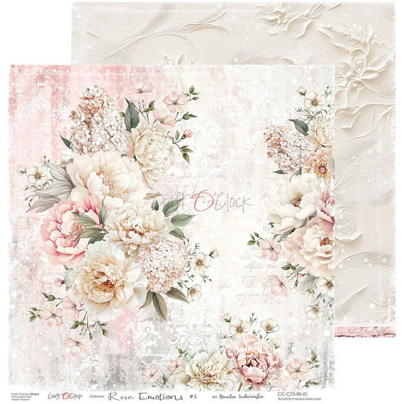 CRAFT OCLOCK Set 6 Blatt 30,5x30,5cm doppelseitig Scrapbooking Papier, Rose Emotions