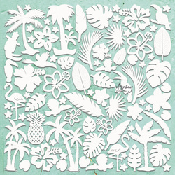 MINTAY Chippies - Dekorpappe Die Cut Chipboard Dekoration Ornament - Tropical