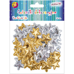 Goldene und silberne Deko-Sterne 2,5 cm 80 Stück