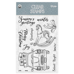 P13 Transparent Stempeln Set Motivstempel Clear Stamps, Christmas Charm 01 A6 12 Stk.