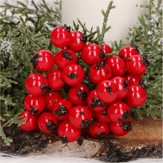 Dekorative Weißdornfrüchte am Draht - natürliche Dekoration - 1 Zweig