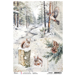 Reispapier für Decoupage A4 - Ciao Bella - Forest Tales Winter Gathering