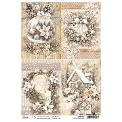 Reispapier für Decoupage A4 - Ciao Bella - Winter Season Cards