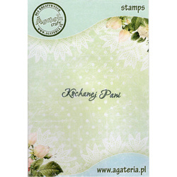 AGATERIA - Transparent Stempel Motivstempel Clear Stamp, Kochanej Pani, Untertitel PL