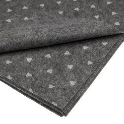 Bastelfilz mit Herzen 30x40cm Dekofilz Filzplatten Filzstoff 1mm, grau